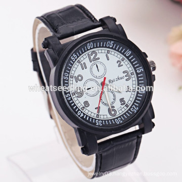 Fashion casual men leather wrist watch